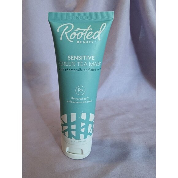 Rooted Beauty Sensitive Green Tea Face Mask 2.5 Oz With Chamomile & Aloe Vera - Picture 1 of 2